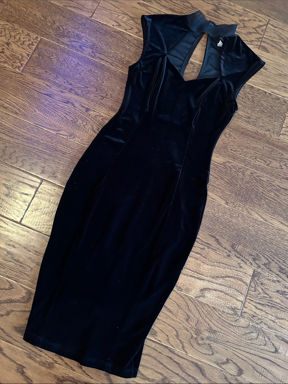 privy Black Velvet Midi Sheath Dress